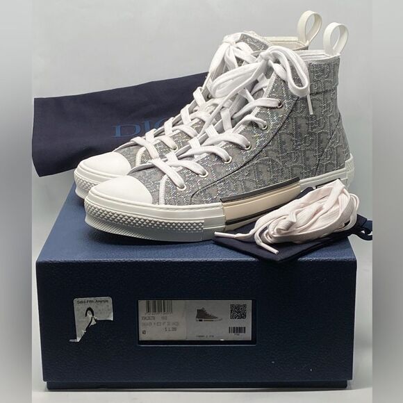 Dior B23 High Top 'Dior Oblique - Ruthenium Jacquard Sneakers size 43/us size 10 - Picture 13 of 15